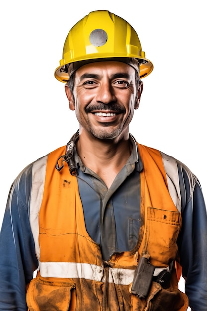 A portrait photo of a realistic smiling Construction worker