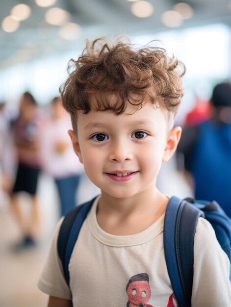 シンガポールの子供男性の巻き毛の肖像写真