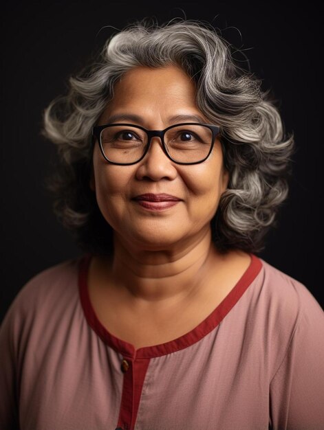 Portrait photo of singaporean middle age adult female wavy