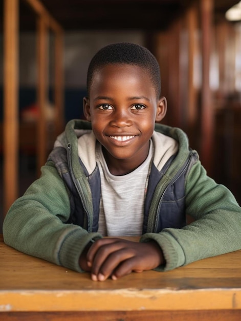 Portrait photo of south african child male straight hair