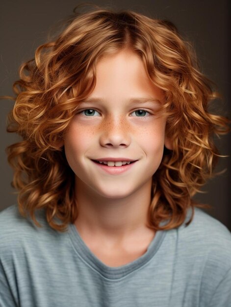 Portrait photo of south african child male wavy hair