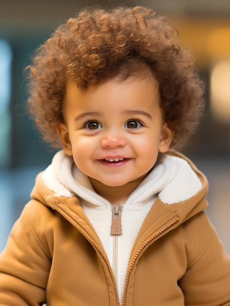 Portrait photo of spanish toddler male curly hair