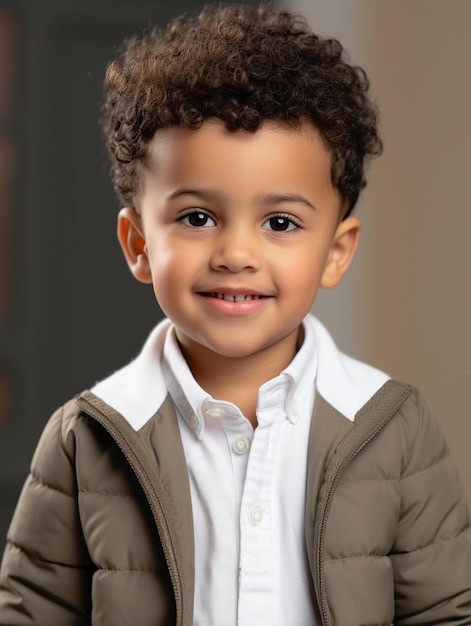 Photo portrait photo of trinidadian and tobagonian infant male curly