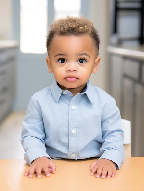 Portrait photo of trinidadian and tobagonian infant male straight