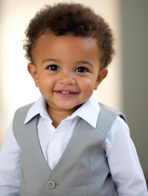Portrait photo of trinidadian and tobagonian toddler male straight
