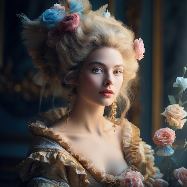 portrait photograph of MARIE ANTOINETTE cinematic Generative AI