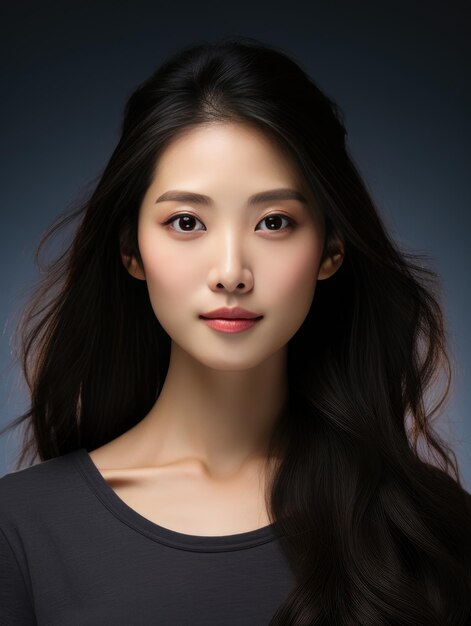 Photo portrait photography of young asian beauty woman with koreans makeup