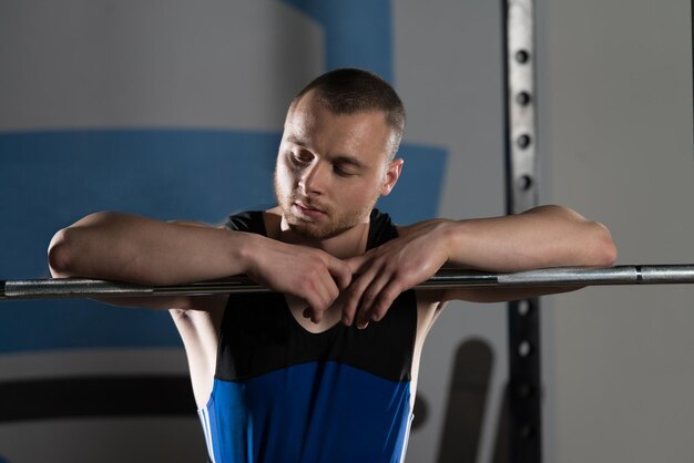 Portrait of a Physically Fit Muscular Powerlifter