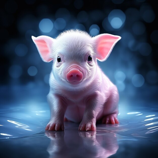 Photo portrait of a pig generated by ai