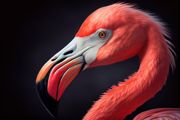 Portrait of a Pink flamingo Generative AI