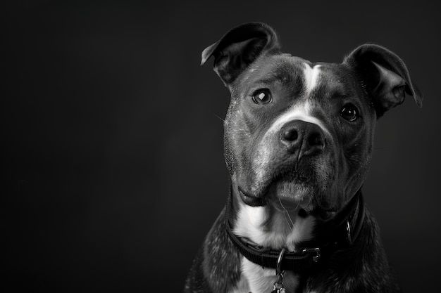 Photo portrait of a pit bull dog