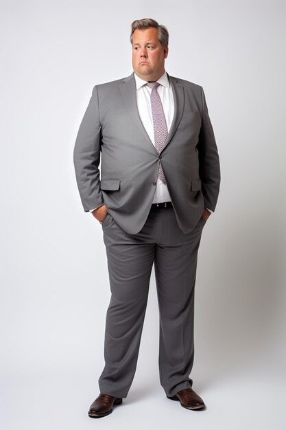 Photo a portrait of plussize manager businessman in formal clothes in a studio setting