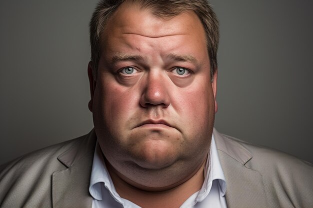 A portrait of plussize manager businessman in formal clothes in a studio setting