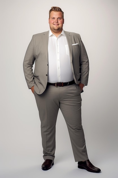 Photo portrait of plussize manager businessman in formal wear in a studio setting