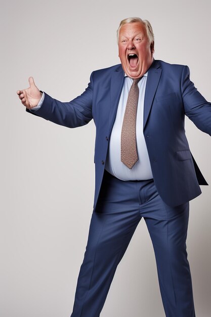 Portrait of plussize manager businessman in formal wear in a studio setting