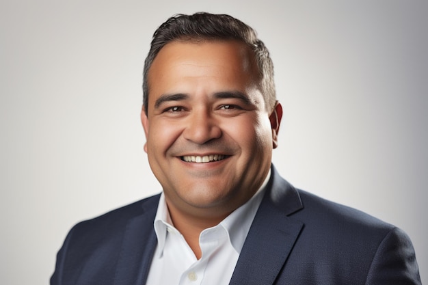 Portrait of plussize manager businessman in formal wear in a studio setting