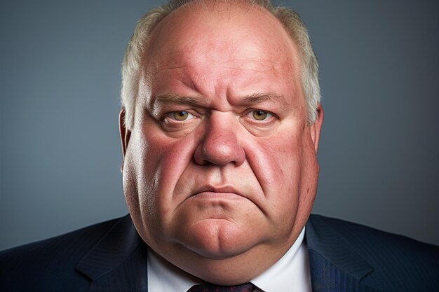 Portrait of plussize manager businessman in formal wear in a studio setting