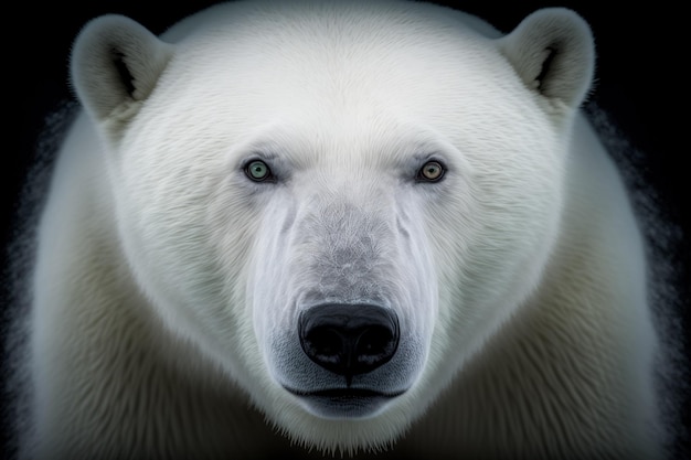 자연 서식지에 있는 북극곰의 초상화