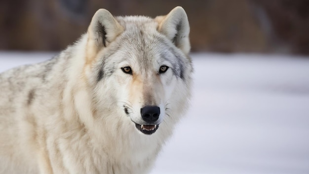 Portrait of polar wolf handsome young male