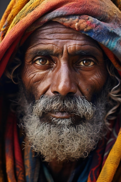 Portrait of a poor beggar