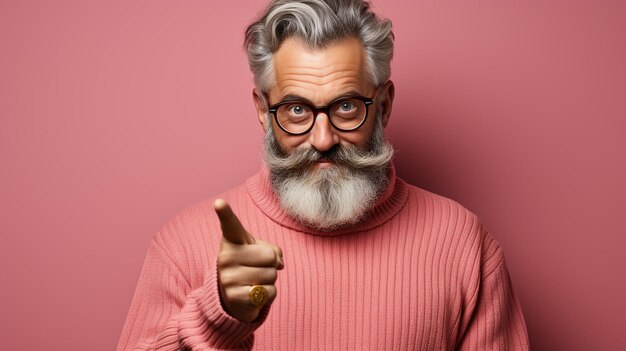 Portrait of positive cheerful old gentleman show okay sign decide choose perfect