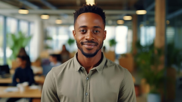 Portrait Of Positive Handsome Black Professional Smiling To Camera