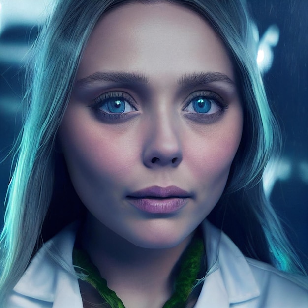 Portrait of pretty female scientist in the laboratory