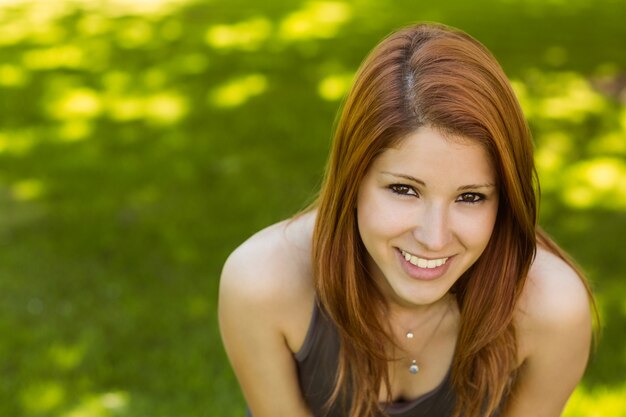 Portrait of a pretty redhead smiling