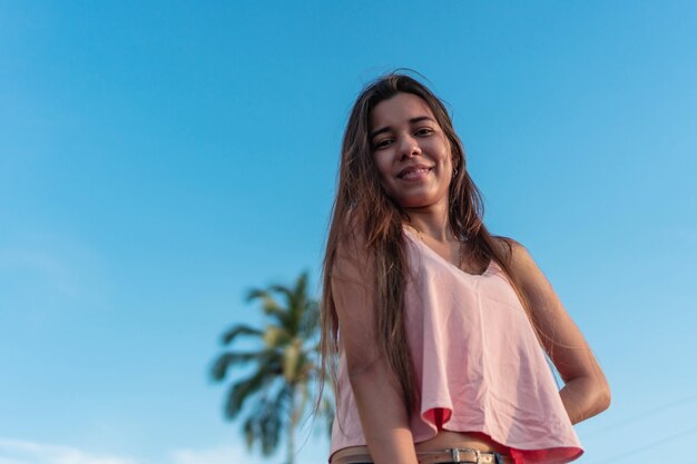 Portrait of a pretty young woman smiling