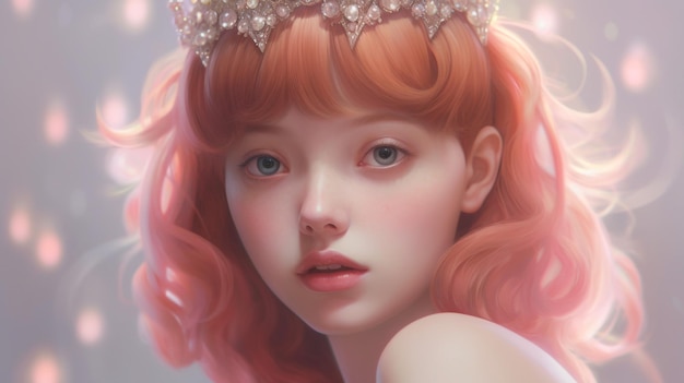 A portrait of a princess with a crown on her head