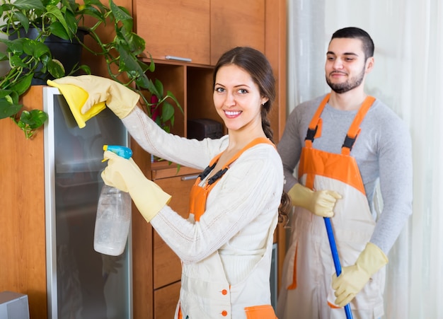 Portrait of professional cleaners