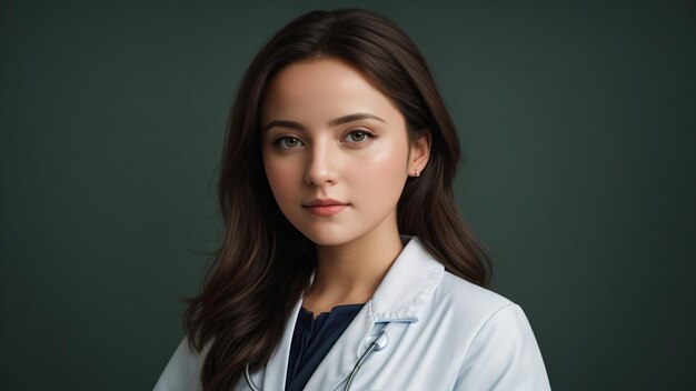 Portrait of a professional female doctor with defocused background