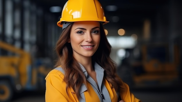 Portrait of a proud builder girl