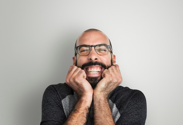 Portrait of quirky guy with beard