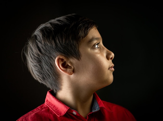 Portrait of real happy mixed race child smiling. High quality photo