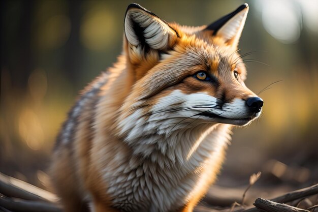 Portrait of a red fox Vulpes vulpes ai generative