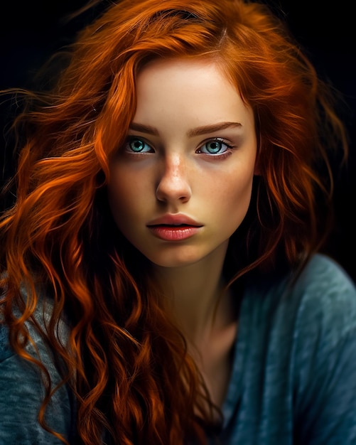 Портрет рыжеволосой молодой женщины