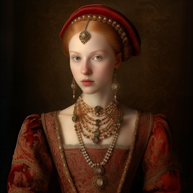 Photo portrait of reinassance noble lady