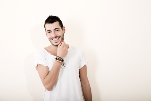 Portrait of a relaxed latin man in casual clothes.