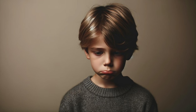 Photo portrait of a resentful child