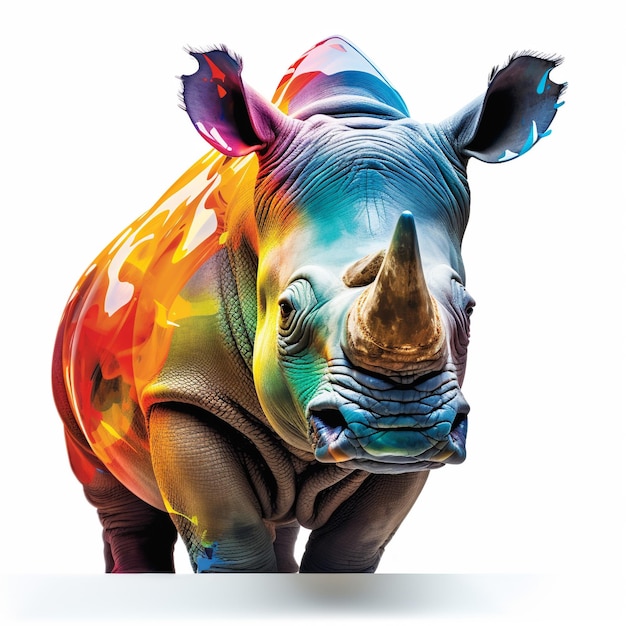 Photo portrait of a rhinoceros generated by ai