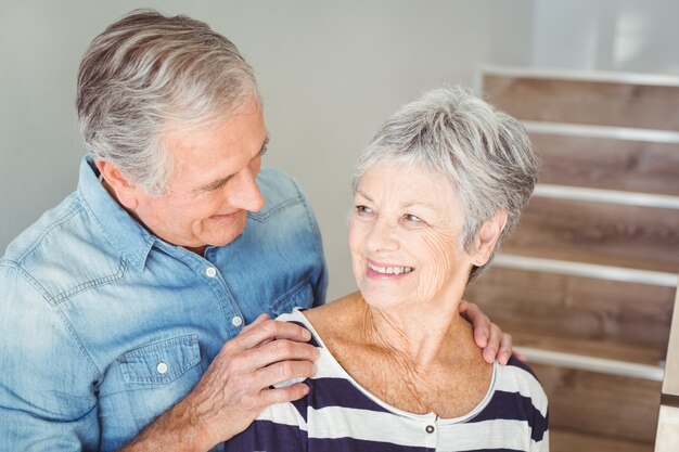 Portrait of romantic senior couple