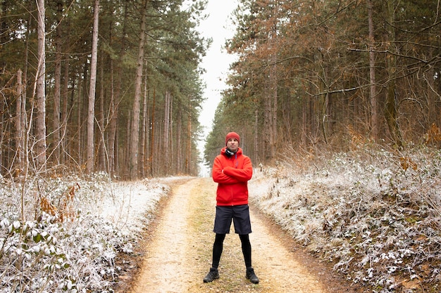 Portrait of a runner in the wilderness