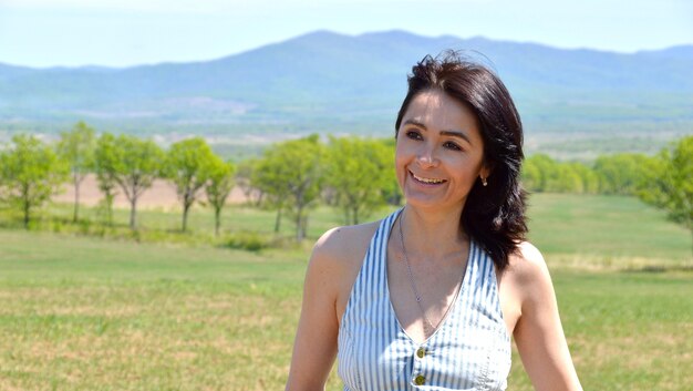 Portrait of Russian smiling woman