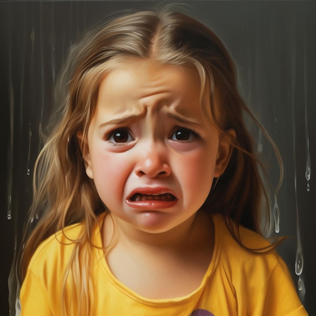 Photo portrait of sad child