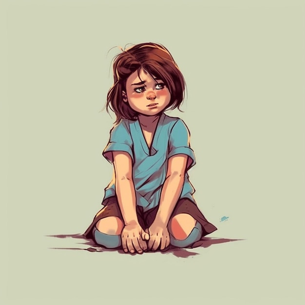 Photo portrait of sad child
