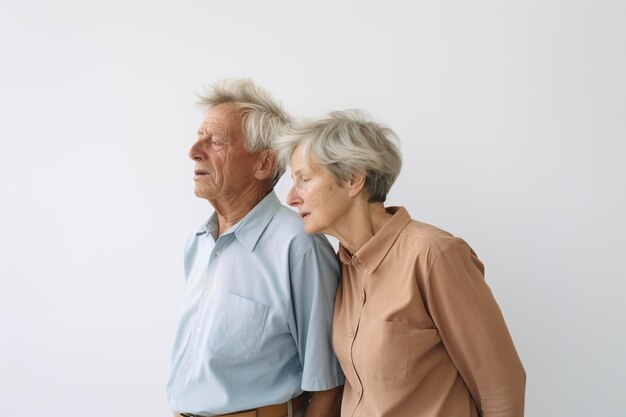 Portrait of sad elderly couple