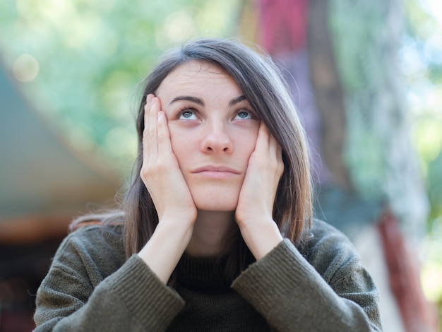 Portrait of a sad woman