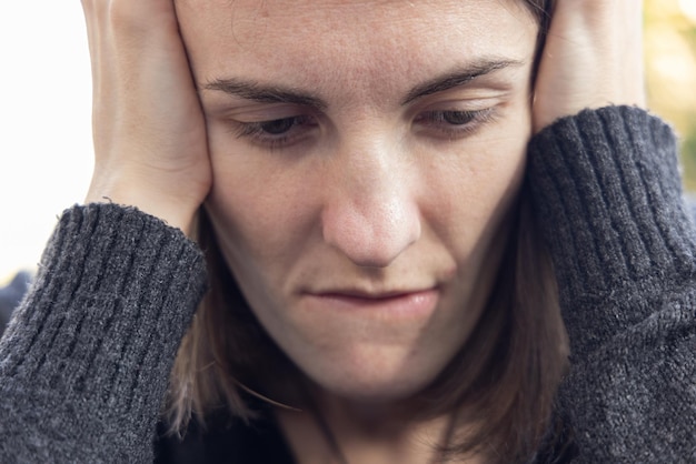 Portrait of a sad woman