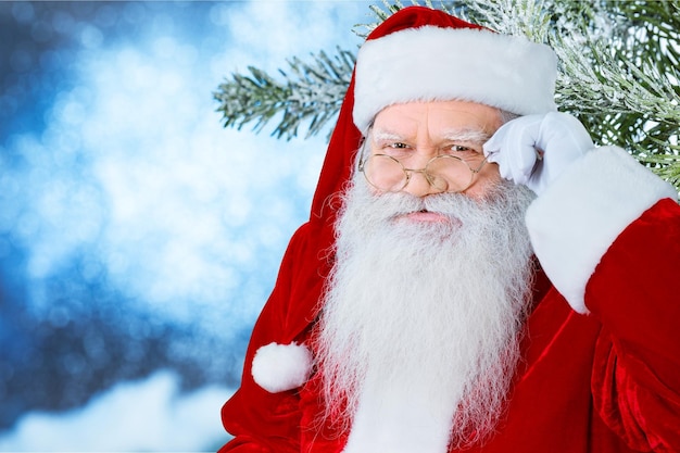 Portrait of santa claus on  background